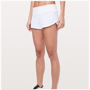 white lululemon size 4 speed up shorts